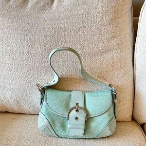 Vintage Coach Mint Green Designer Women's Bag